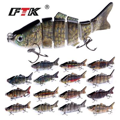 FTK 1 PEZZO Esca da Pesca Affondante Rigida a 6 Sezioni Peso 20g Lunghezza 84mm