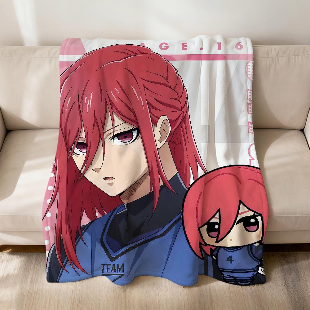 Fanart Cool Anime Blue L-lock Chibi Flannel Soft Warm Plush Blanket Sofa Living Room Pet Hogar Bedroom Gift Home Car Portable