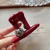 Korean Angora Red Heart Women's Medium Shark Claw Hair Clip