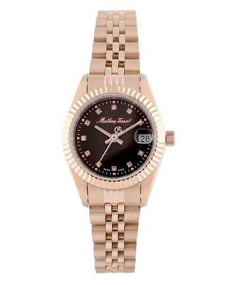 Mathy II Rose Gold Tone Stainless Steel Brown Dial Quartz D710PRM Women's Watch