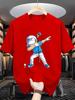Unisexs Summer 100 Cotton Fashion Sports Leisure Loose Golf Player Pattern Printed Round Neck Short Sleeve Tshirt Top