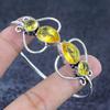 Citrine Gemstone 925 Sterling Silver Cuff Bangle Adjustable
