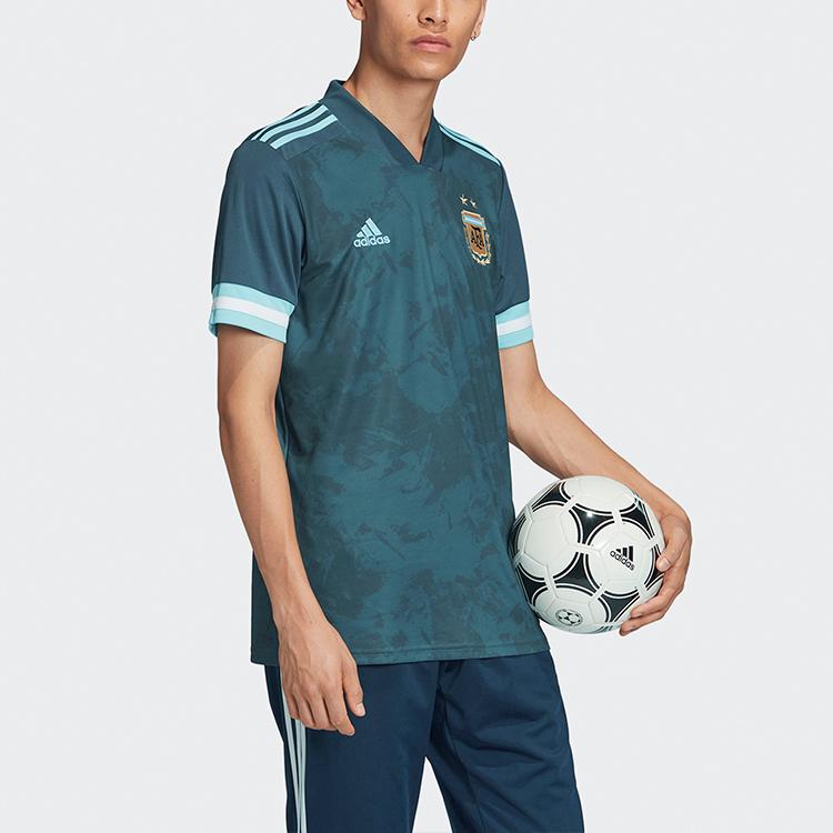 Adidas Argentina Away Quick-Drying V-Neck Football Jersey - Fan Edition Men Tops Blue Green GE5473