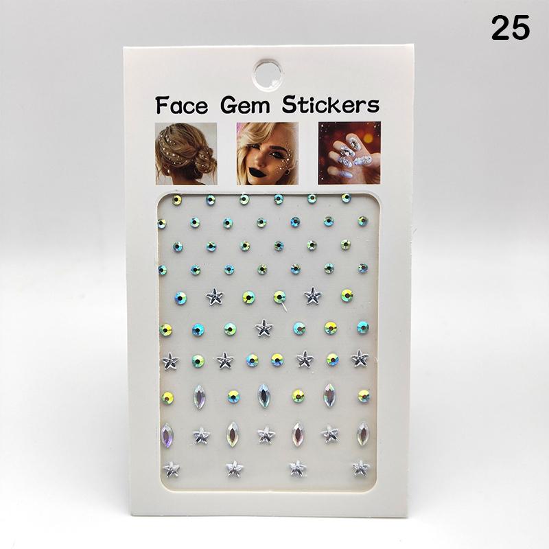 Gesichtsstein-Aufkleber 5D Bunter Strass-Tattoo-Lidschatten-Aufkleber für Festival Nägel Körper Make-up Bling Schmuck DIY Dekor