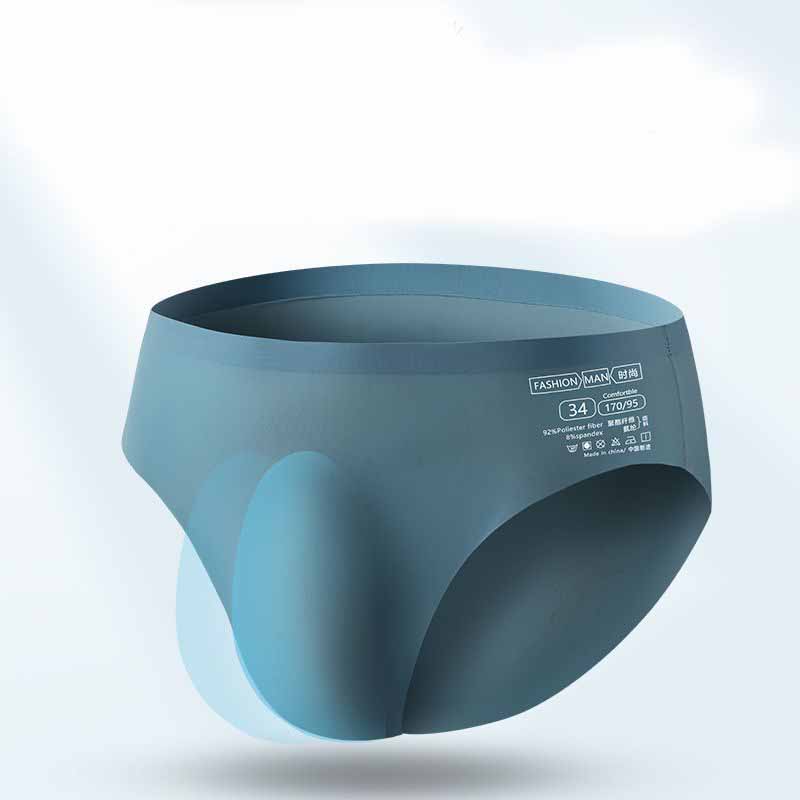 Ice Silk Men's Briefs One-piece Seamless Man Triangle Underpants Traceless Quick-dry Sexy Underwear Men Shorts