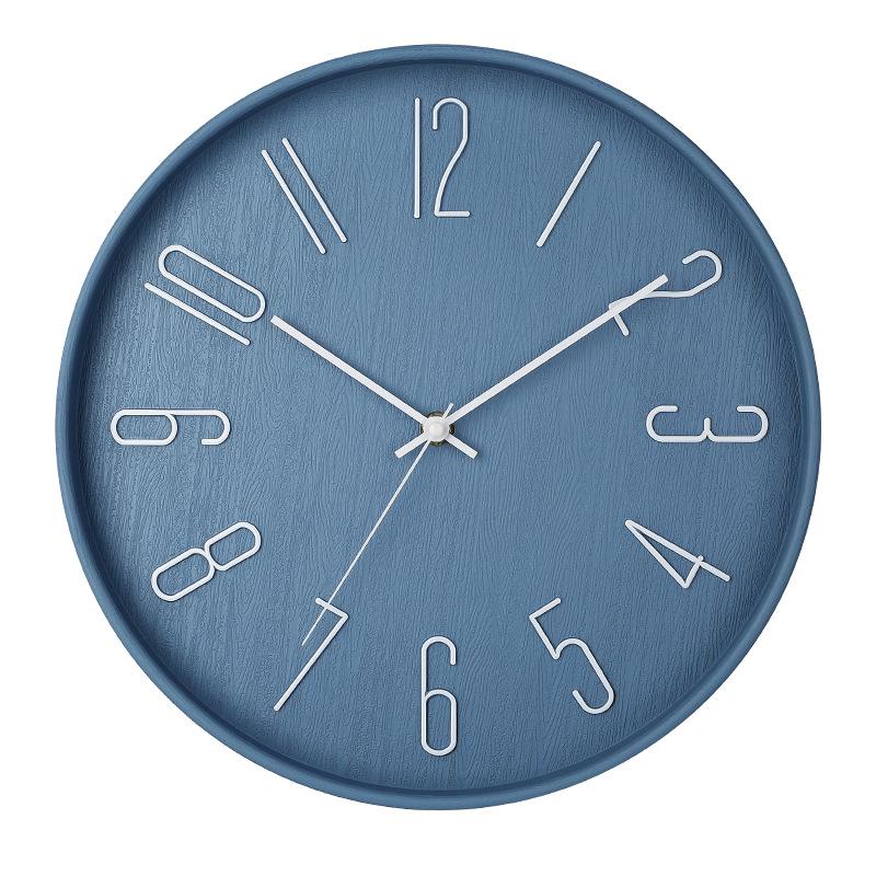 Custom Silent Wood Grain Quartz Wall Clock for Living Room