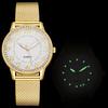 Ladies Silver Gold Rose Gold Luminous Quartz Watch With Stainless Steel Buckle For Women
