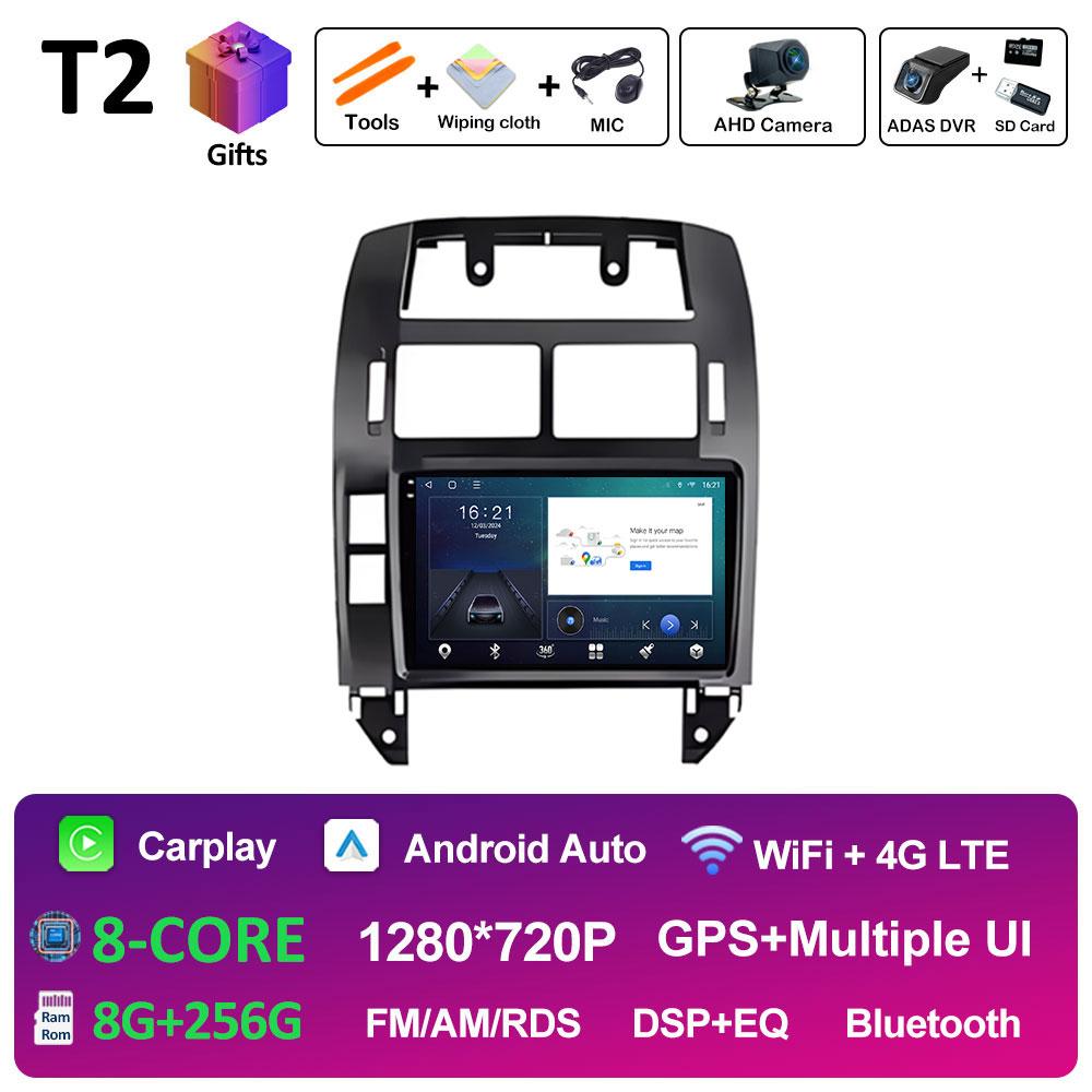 Android 14 Wireless Carplay For Volkswagen VW Polo MK4 6Q 9N 9N3 2004 2005 - 2009 GPS Navigation DSP Stereo Autoradio Head Unit