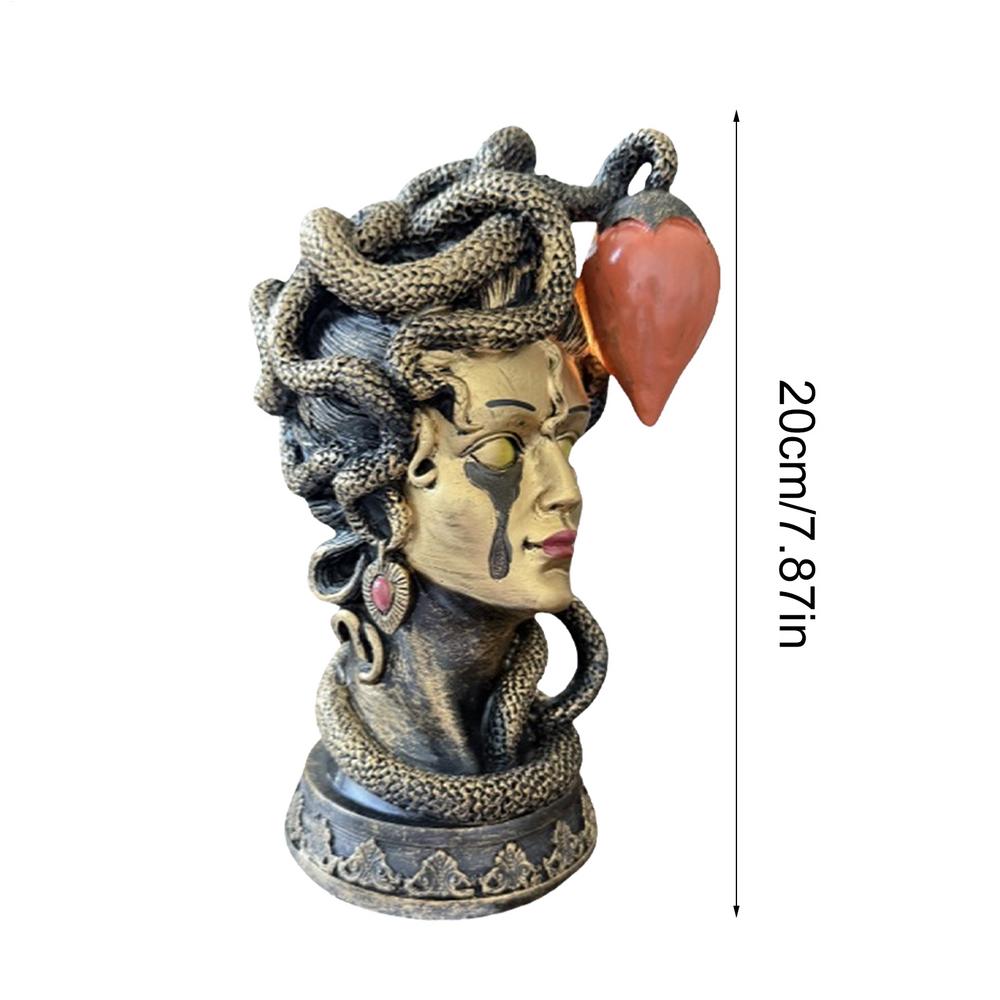 Смоляные фигурки Декоративное освещение Бюст Медузы Готическая настольная лампа Забавная настольная лампа для кухни Рождественские украшения на Хэллоуин