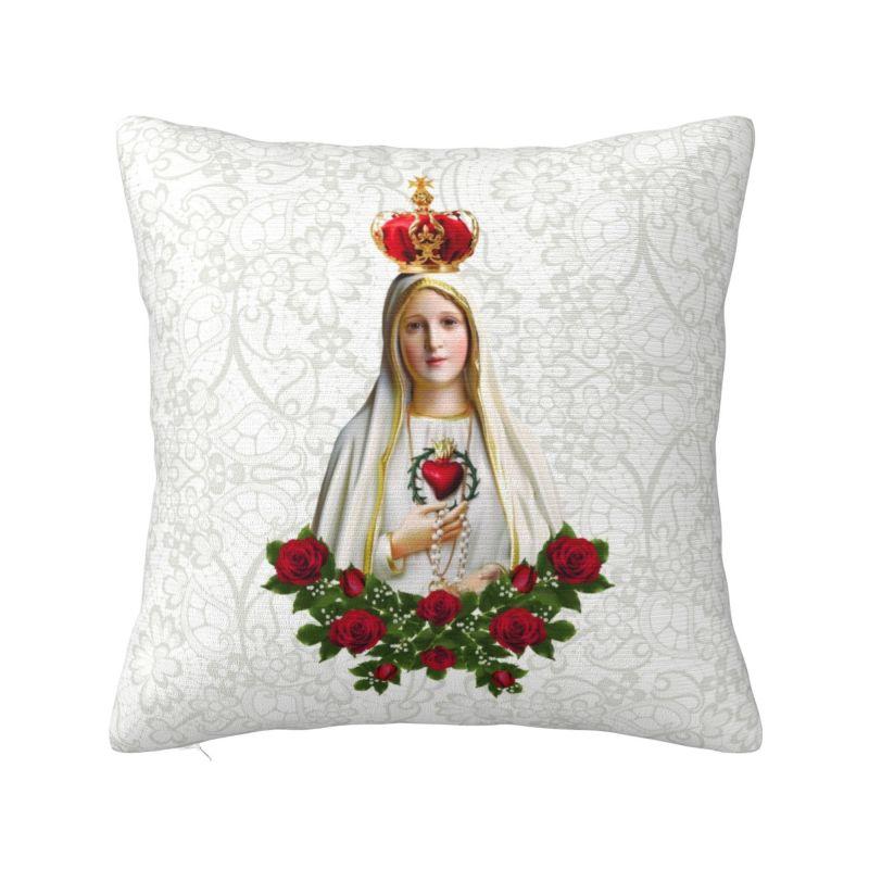 Ave Maria Monogram Throw Pillow Case for Living Room Catholic Jesus Modern Cushion Cover Square Pillowcase 30x30cm 12x12in