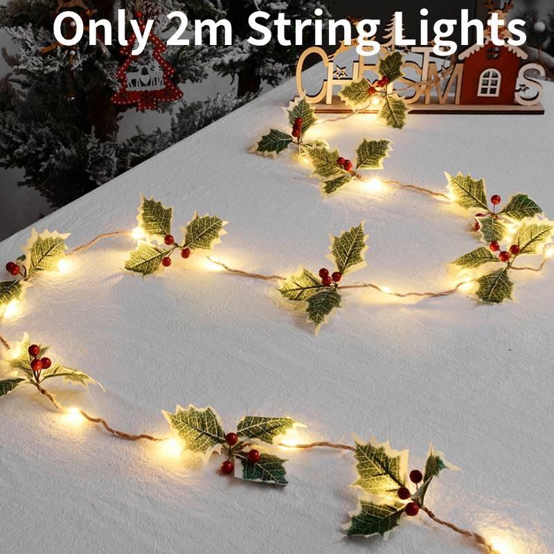 2m Christmas Pine Cone Led String Light Battery Xmas Tree Garland Decors Lamp