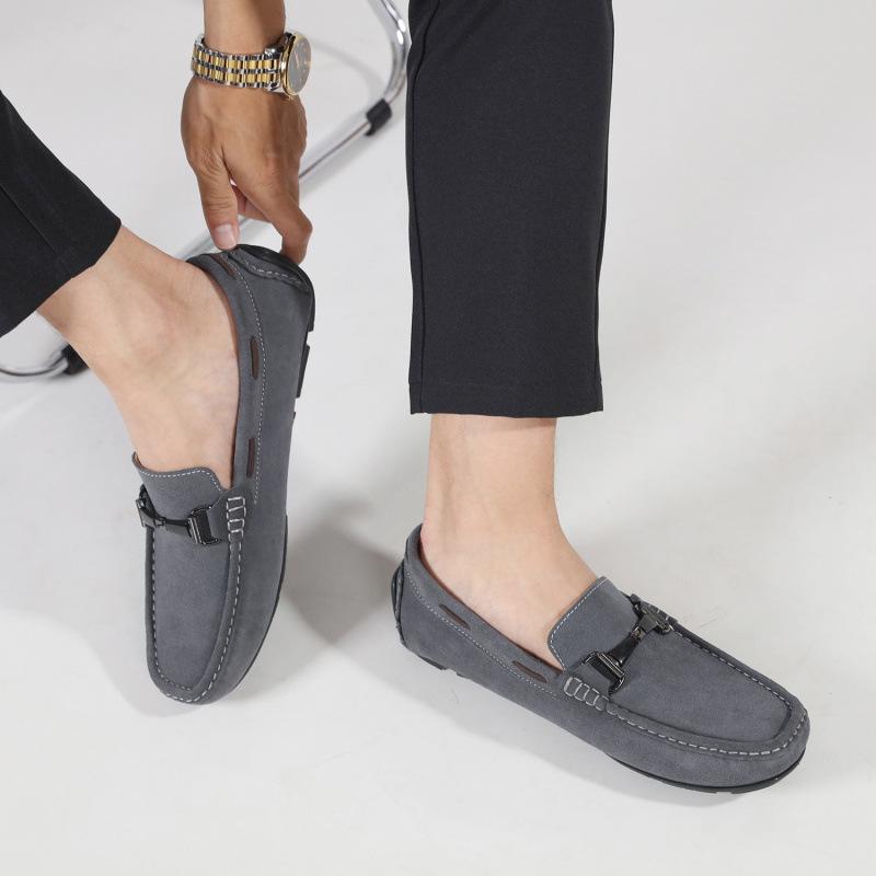 Summer Douyin live broadcast new hot-selling large-size men's shoes, leather casual and breathable men's lazy shoes with one foot