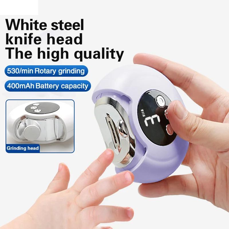 2-in-1 Electric Nail Grinder With Light Automatic Pet Nail Trimmer Polisher