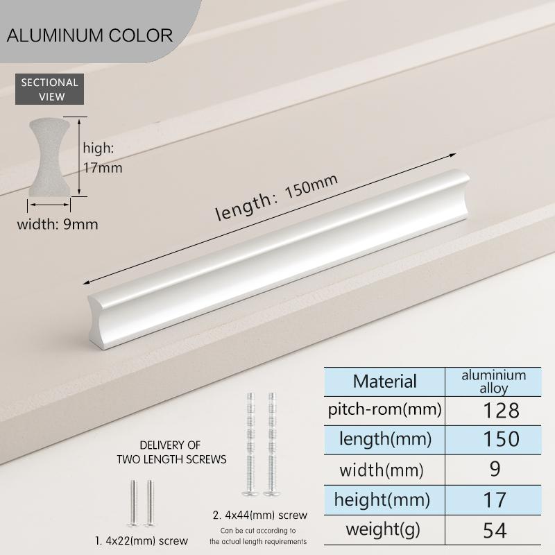 Simple Modern Cabinet Door Aluminum Alloy Handles Wardrobe Long Handles Length Of 500mm Black Drawer Pulls Kitchen Cupboard Pull