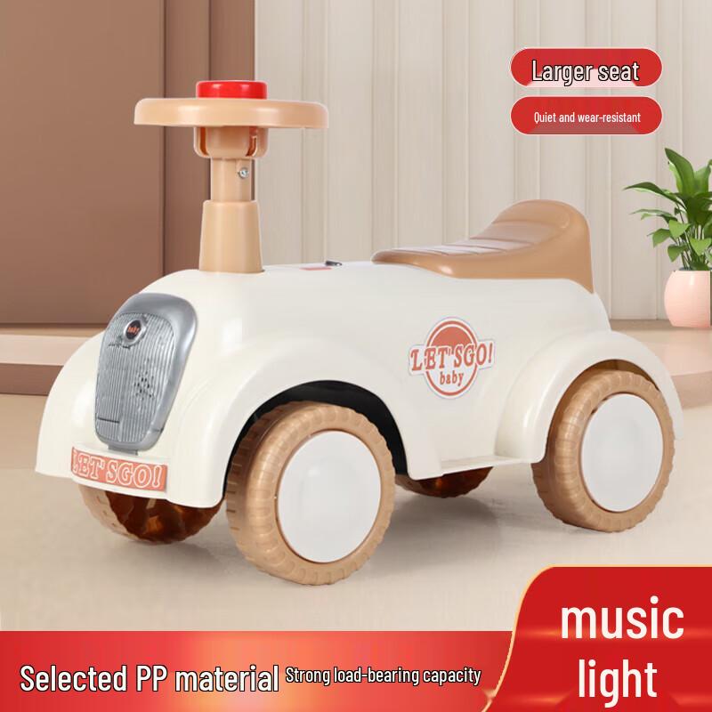 Airud 4-Wheel Anti-Rollover Kids Balance Bike with Music and Lights (CN version)