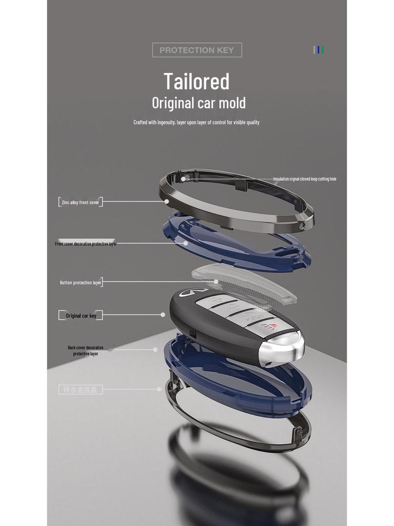Infiniti Q50L QX50 QX60 Q70L G25 Key Cover - High-End Key Fob Shell with Buckle