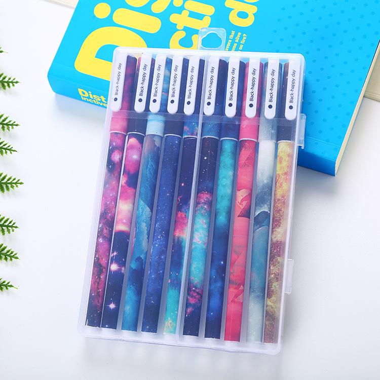 Kawai Stationery Boxed Ten Color Lovely Gel Pen Creative Student Set Office Graffiti Notebook Office School Supplies Accessories