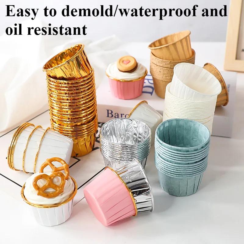 50/100 Pcs Small Mini Pack Muffins Cup Paper Cupcake Wrappers Baking Cups Cases Muffin Boxes DIY Cake Tools Kitchen Baking Supplies