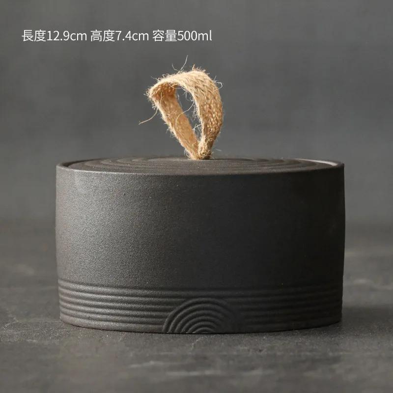 Ceramic Tea Storage Jar in Rustic Style with Airtight Lid for Storing Loose Leaf Tea, Japanese Inspired Design