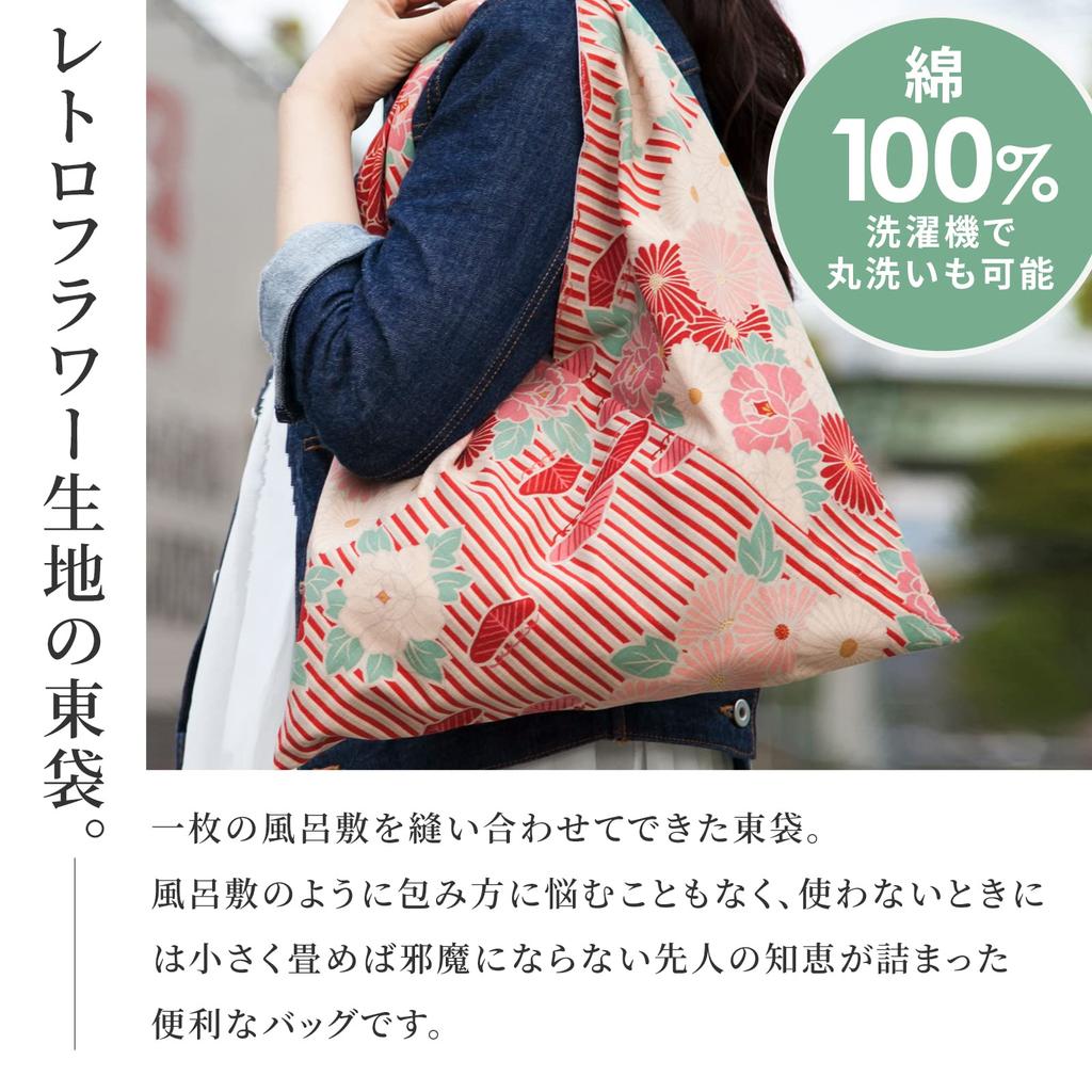 Noren Japanese Pattern Furoshiki Bag Flower Line Eco Sub Tote Bag Made In Washable Kimono Yukata Bag Respect for the Aged Birthday Gift