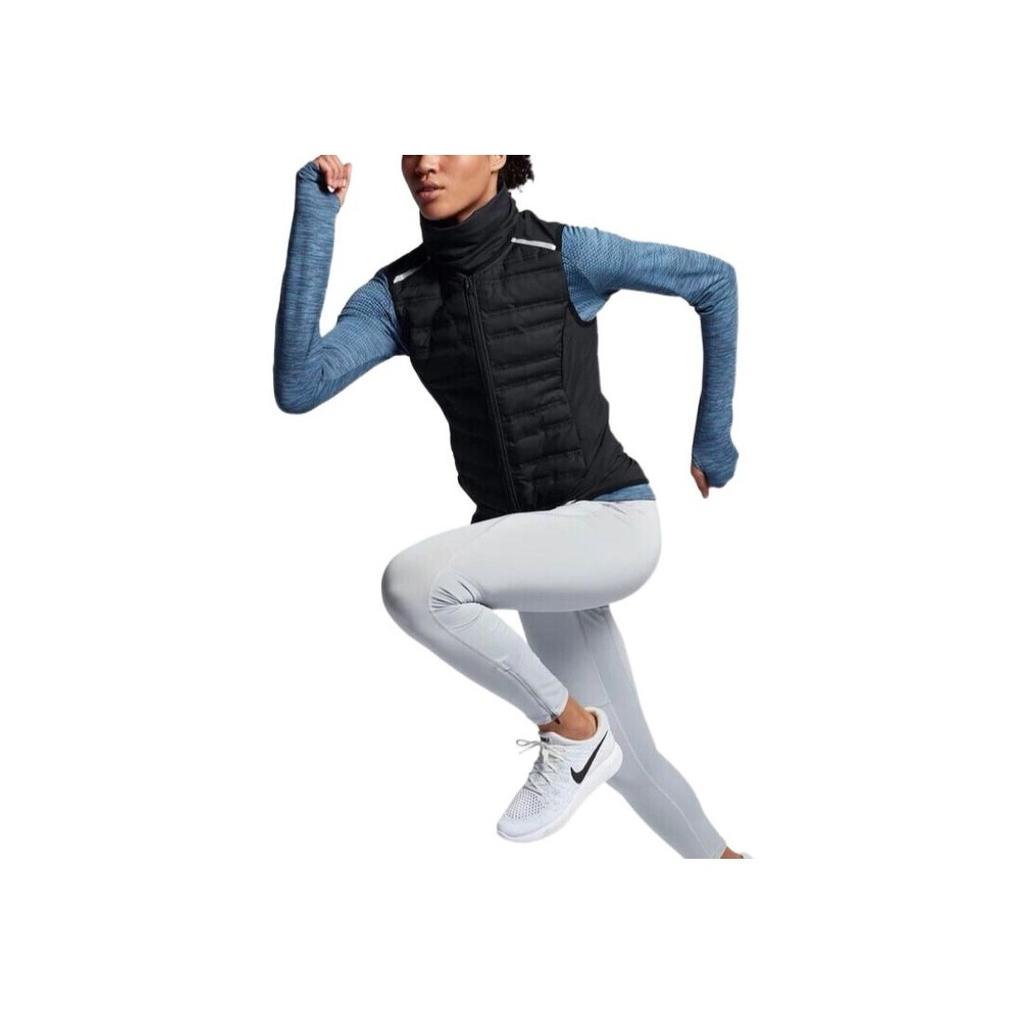 Nike Løpeserie Fargeblokk Glidelås Mesh Refleksvest Dame Vester Svart 856638-010