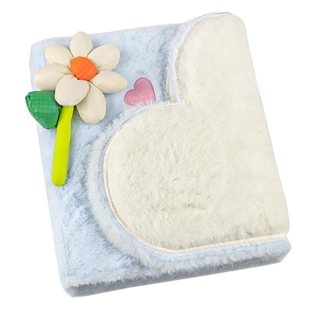Plush Heart-Shaped A5 Card Album for Girls, 4-Pocket Refillable K-Pop Photo Holder, Cute Idol Star Collecting Book (Fan Gift)