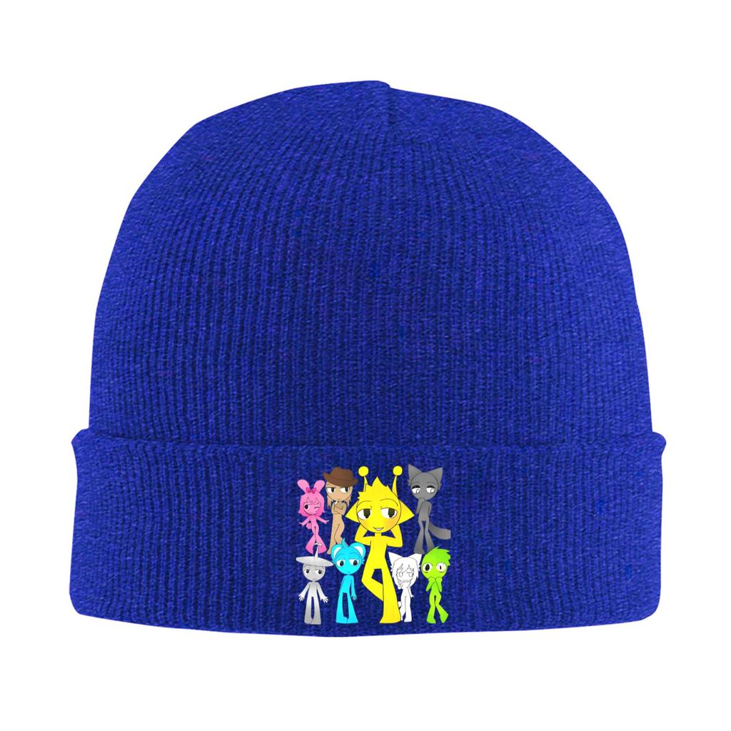 Cappello Gioco Personaggi Sprunki Berretto Autunno Inverno Nuovo Durple Pinki Jevin Sky Vineria Cappelli Berretti Lavorati a Maglia in Acrilico Unisex