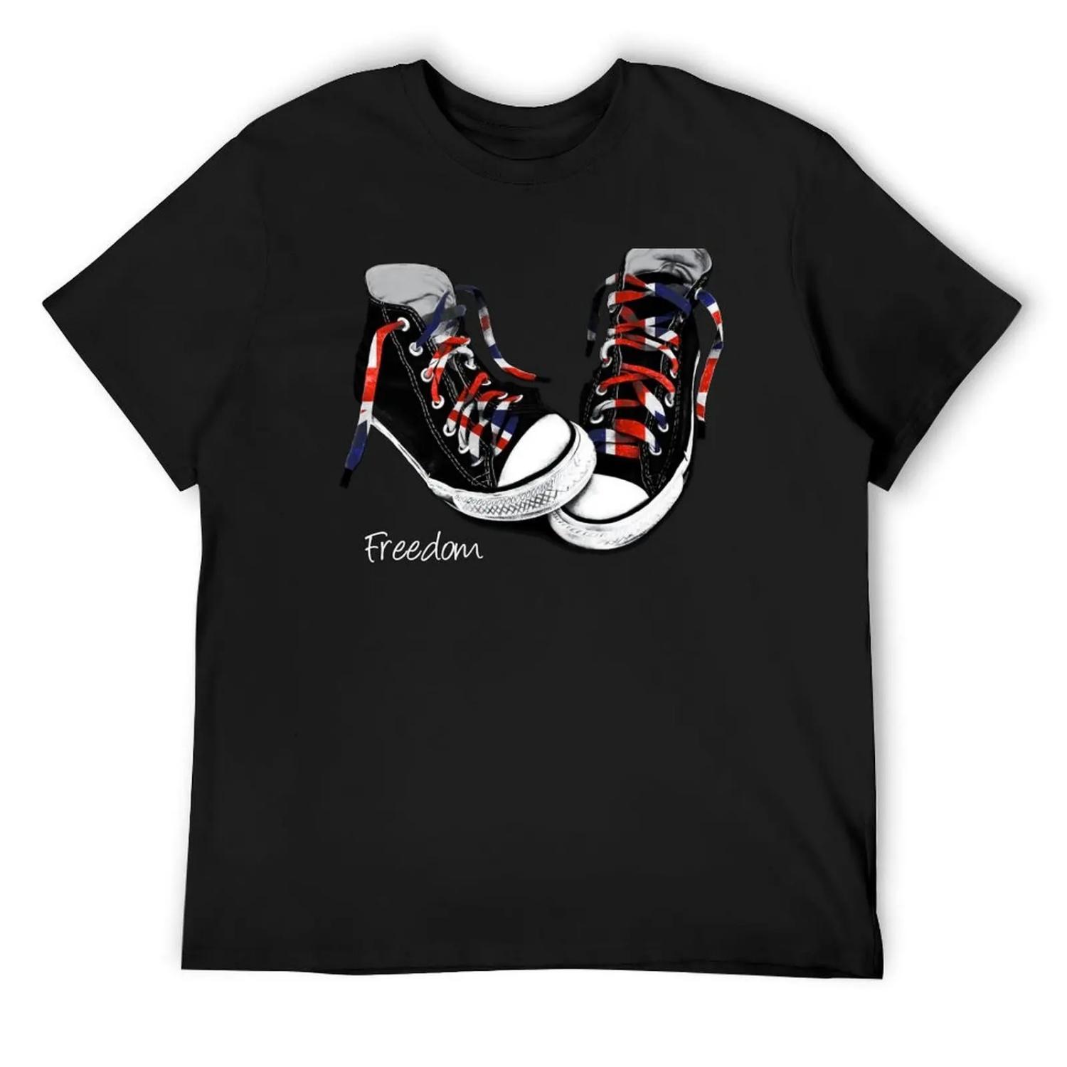 

Freedom Shoes T-Shirt Blouse aesthetic clothes rapper graphic tees mens clothing XXXXXL чорний