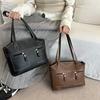 Wind Solid Color Messenger Bag New Fashion Shoulder Bag Commuting Versatile Large Capacity Tote Bag