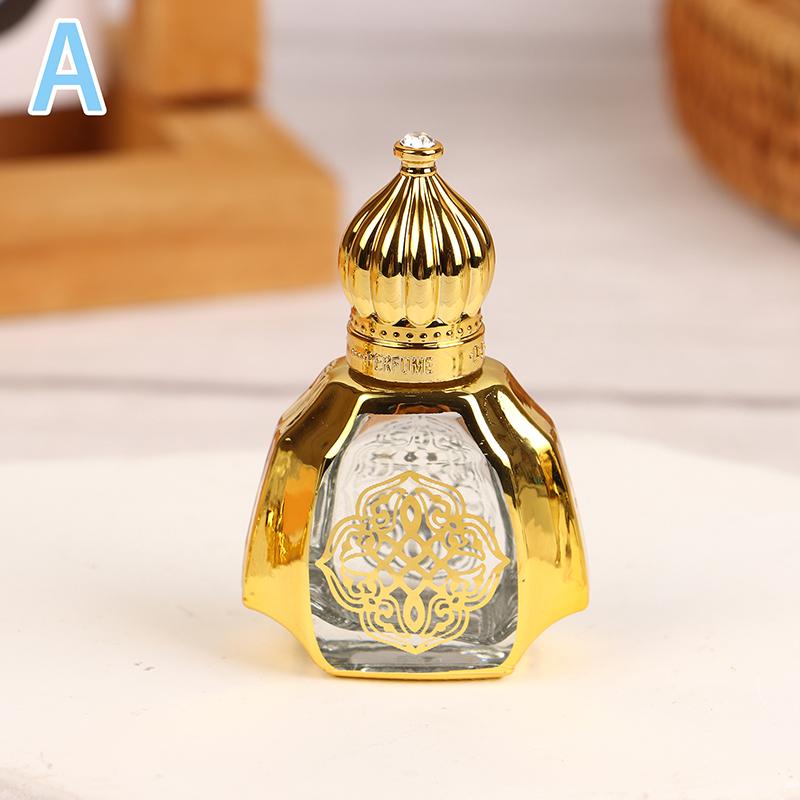 Mini Essential Oil Roller Bottle Crown Shape Perfume Bottling Portable Transparent Travel Electroplated Carve Glass Empty Bottle