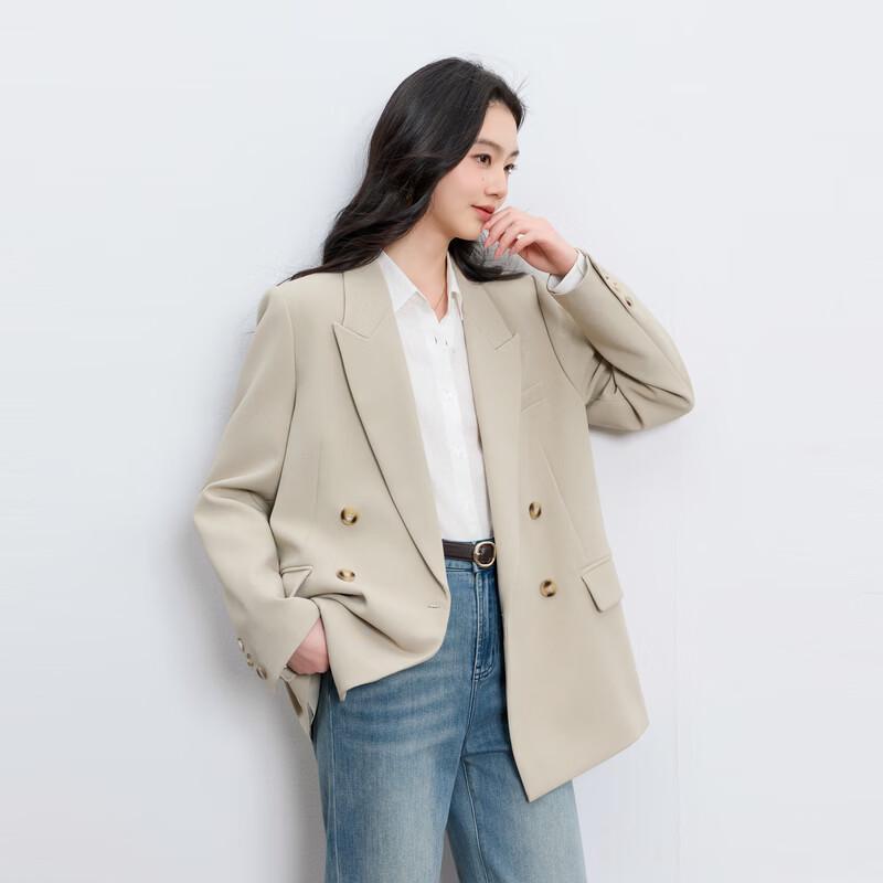 Sancai 2026 Spring Casual Double-Breasted Blazer