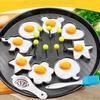 8pcs Shape Stainless Steel Fried Egg Mold Nonstick Pancake Mold With Brush Kitchen Egg Shaper Rings For Fried Eggs Biscuits