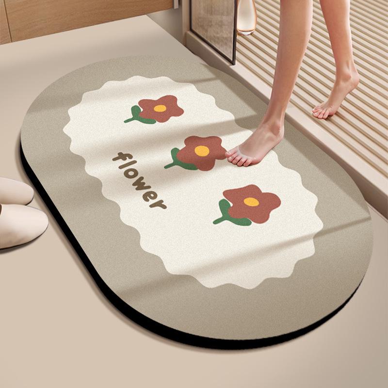 Absorbent Non-slip Diatomaceous Earth Bathroom Mat: Quick-drying, Stain-resistant, Easy-to-clean