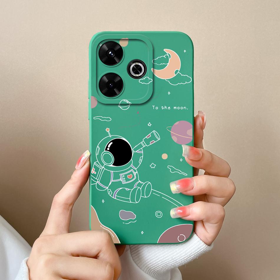 Case For Poco M6 Pro Sunflower Camera Protection Phone Cases For Xiaomi Poco M 6 M6Pro 4G 5G Soft Liquid Silicone Back Cover