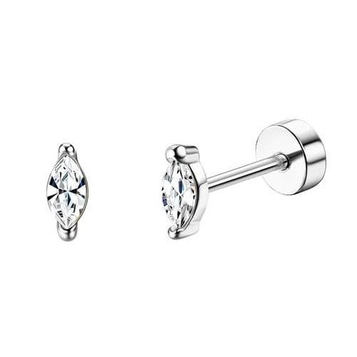 Florideco 1Pair Hypoallergenic Flat Back Stud Earrings for Women Men Surgical Stainless Steel Cartilage Studs Earrings Piercing