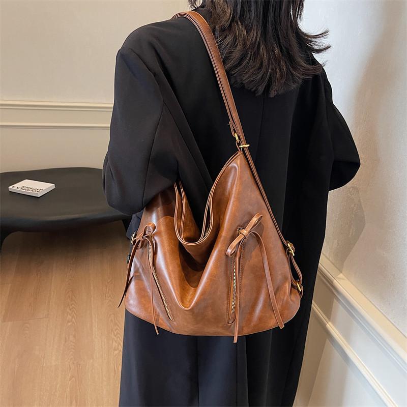 Multi-Function Backpack Soft Leather Women's Shoulder Bag Large Capacity Tote Bag Underarm Bag