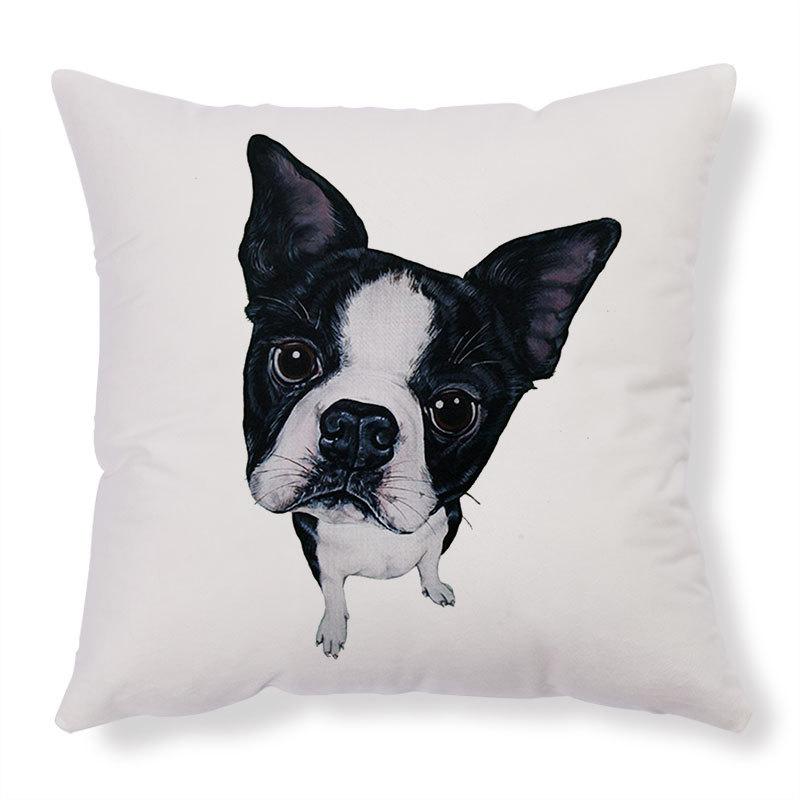 Cute Dog Pattern Cushion Cover Home Living Room Sofa Office Decoration Waist Throw Pillow 45x45cm