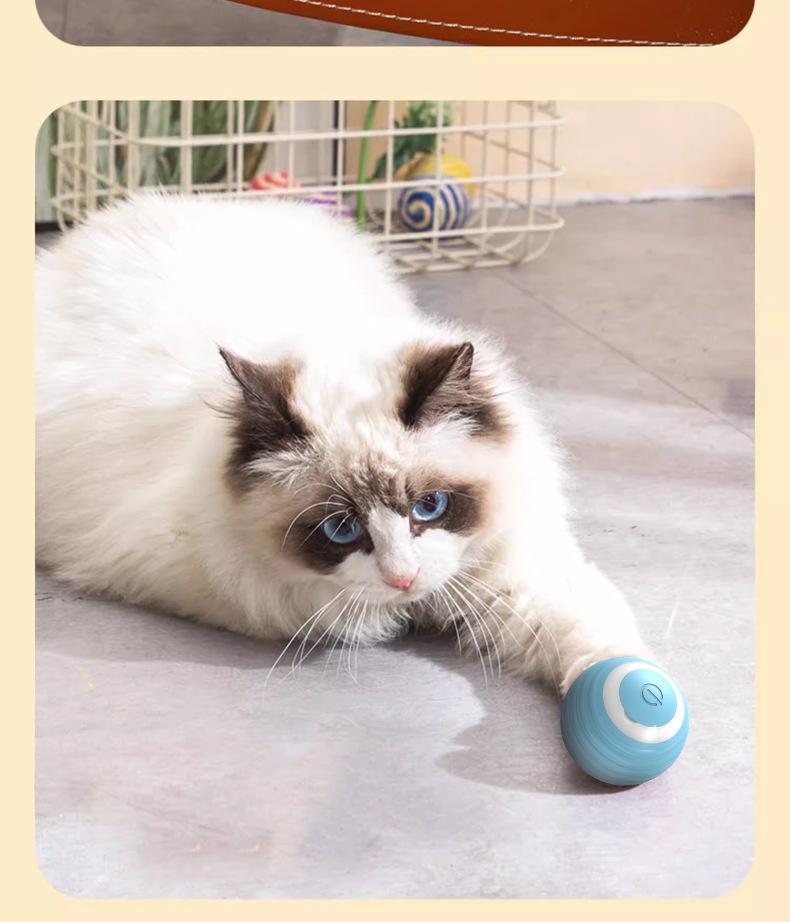 1Pc Smart Cat Rolling Ball Toys Rechargeable Cat Toys Ball Motion Ball Self-moving Kitten Toys for Indoor Interactive Playing