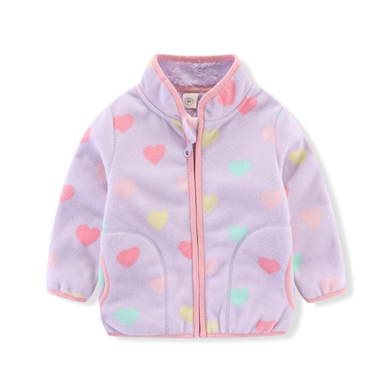 2-6T Flowers All Printed New Girls Outwears Fleece for Winter Autumn Baby Jackets Coats Flowers Kids Girls Jacket 3T