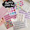 Cute Sticker Kawaii Heart Style Sticker 3D Stereoscopic Crystal Colorful Sticker for DIY Decorative Scrapbook Student