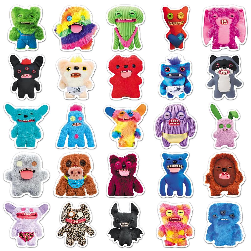 50 FUGGLER Niedliche Zahnmonster-Sticker für Journale, Koffer und Teetassen – Hässlich-süßer Trend.