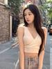 Premium sense pure desire chic sweet spice girl sexy suspender vest women's summer wear inside niche short v-neck top