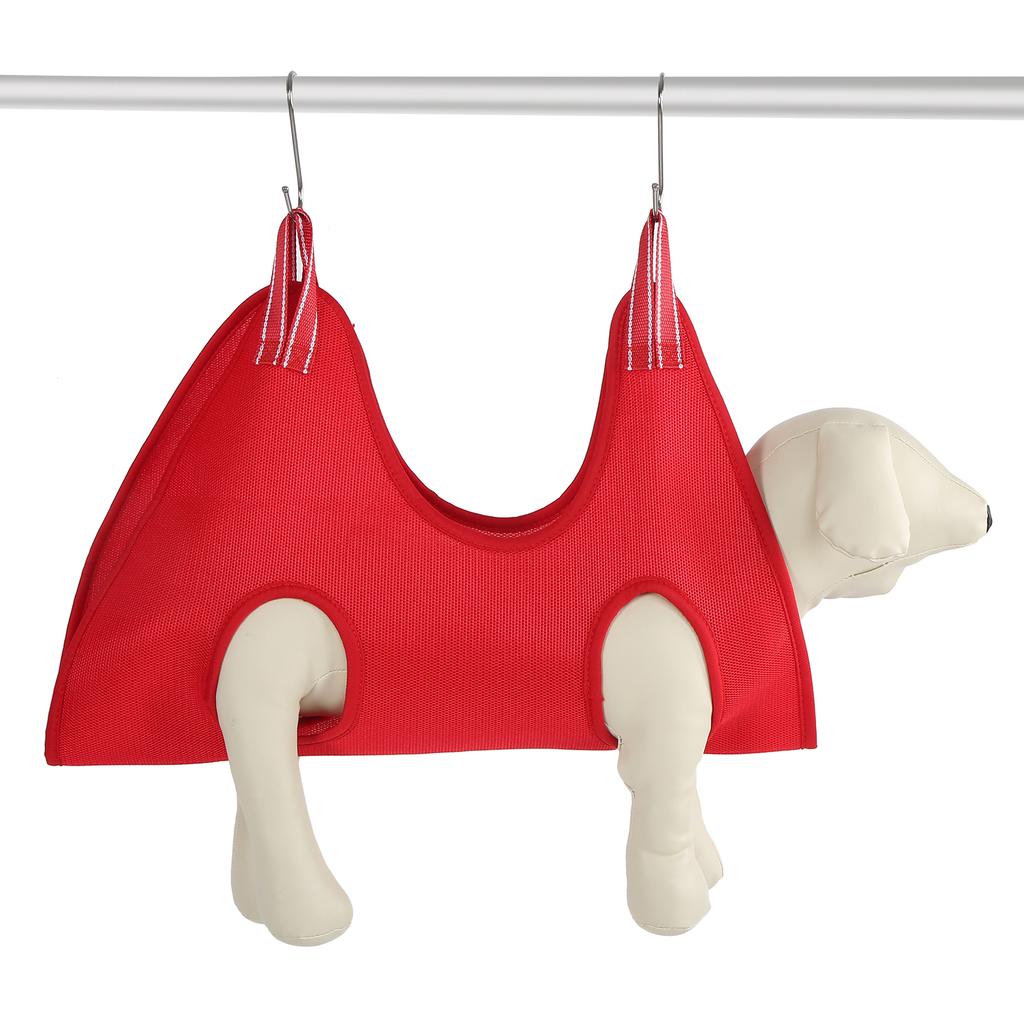 Pet Grooming Hammock Breathable Pet Grooming Sling with 2 Hooks for Bathing Cleaning Teeth Trimming Nail