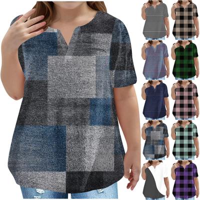 Children's Plus-size T-shirt Casual Fashion V-neck Short-sleeved Pocket Top