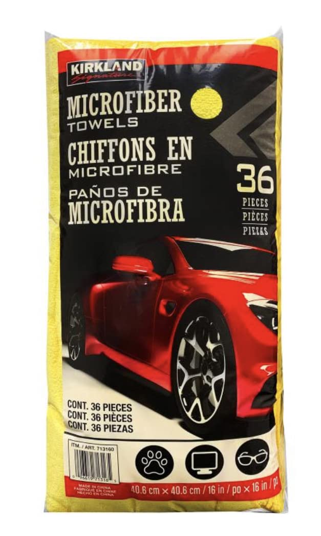 

Kirkland Microfiber Towels x 36 Yellow (40cm 40cm), count,