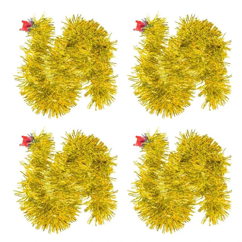 Christmas Ribbon Tinsel Garland Colorful Glitter Twist Ribbons Ornaments Xmas Tree DIY Hanging Wreath Party Home Decor Supplies