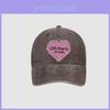 Baseball Cap With Wide Brim And Heart Embroidery For Spring Summer Casual Wear