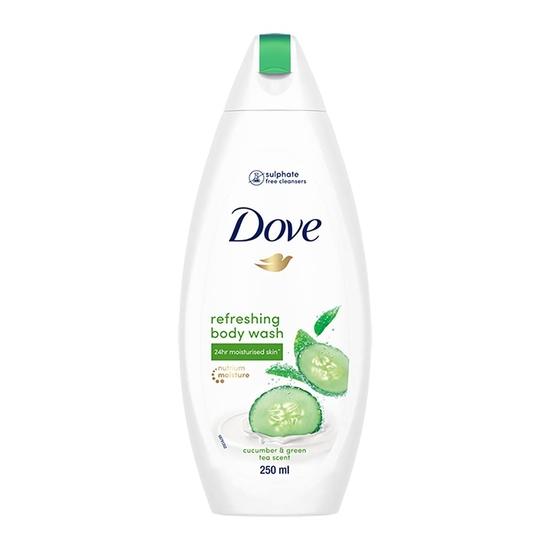 DOVE Refreshing Body Wash, With Refreshing Cucumber And Green Tea Scent, For All Skin Type, Smoother Skin, 250 Ml