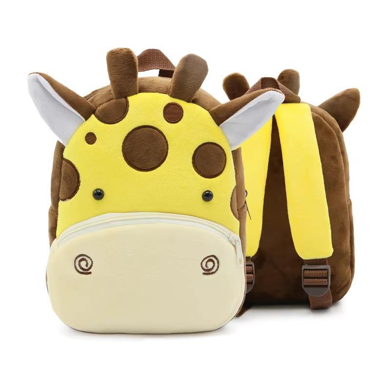 Cute 3D Cartoon Animal Plush Toddler Backpack, Soft Kids Kindergarten Schoolbag Travel Gift Bag for Boys & Girls