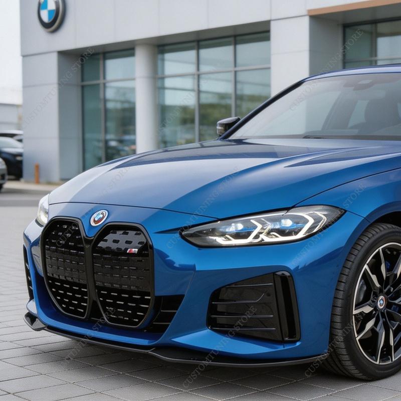 MP OEM Stil Glänzend Schwarz Frontstoßstange Lippe Splitter Spoiler für BMW G26 i4 M50 M60 M Sport 4-türiges Gran Coupe 2021-2026 Tuning